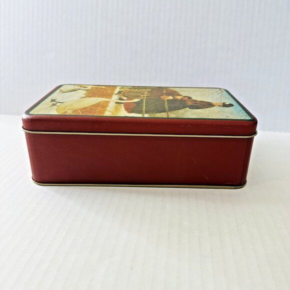 1992 House of Lloyd Tin Box Victorian Era Mother Goose & Ducks Winter Scene NEW! - Picture 4 of 12